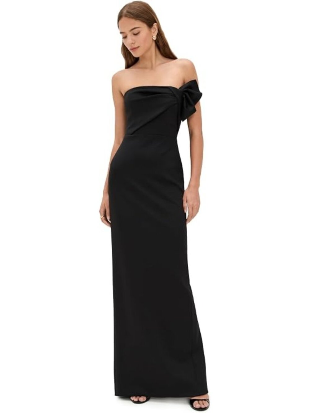 Black Halo Divina Strapless Column Gown Black Size 4 MSRP $575